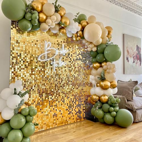 3ftx6ft Sequin Backdrop Gold Shimmer Wall Backdrop Panels Square Glitter Party Background for Wedding Bridal Shower Birthday Graduation Decorations - color: Gold, size: 3ftx6ft