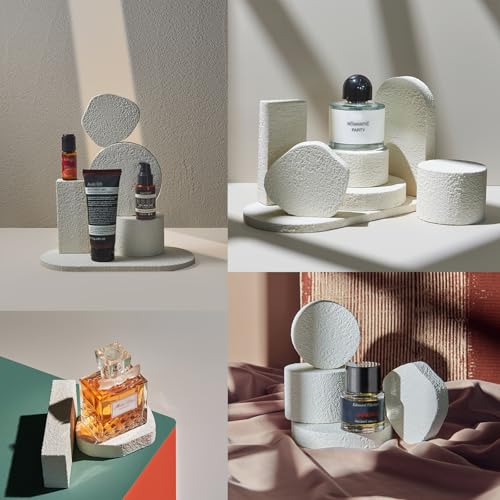 7PCS Product Photography Props: Small Product Photoshoot Props- Hand Painting Texture Photo Props for Jewelry Cosmetics Mini Items Picture - color: White/Opulent Garden