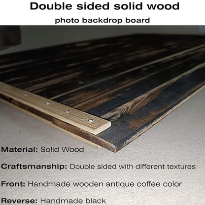 Photo Backdrop Board, Solid Wood Product Photography Background 23x31.5in, Double-Sided Color Small Backdrops for Food Jewelry and Cosmetics