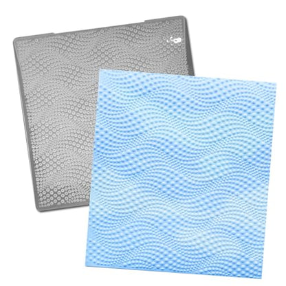 DIYology 3D Plastic Embossing Folder (Waves Pattern) Paper Crafts Plastic Dots Textured Impressions for Card Making Scrapbooking 6"x6"