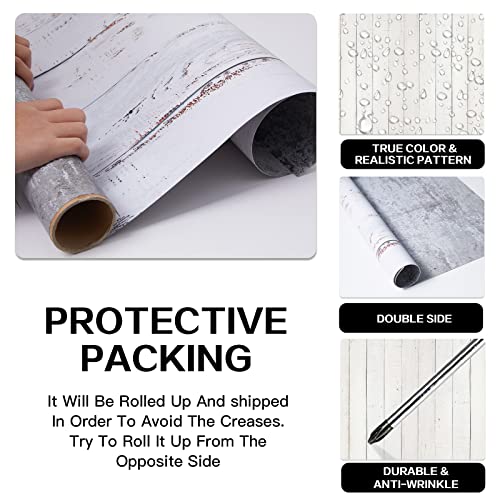 8PCS Flat Lay Backdrop Paper with T-Stand, 22x34 Inch Double Sided Wooden Marble Photography Backgrounds Paper, 8 Packs 16 Pattern Photo Props Rolls for Food Product Tabletop Blog Pictures - color: T1+8P