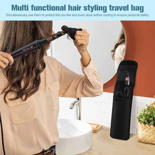 Heat-Resistant Storage Bag Travel Case Cover Pouch for Hair Straightener Curling Iron Flat Iron