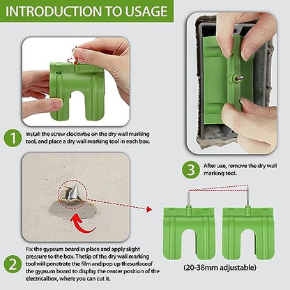 Sumnacon 5 Pcs Outlet Marker for Drywall Installation Drywall Marking Tool for Electrical Outlets, Electric Wire Protection Made, Green (Green)