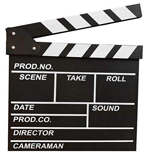 Black Professional Vintage TV Movie Film Clap Board Slate Cut Prop Director Clapper - color: Black