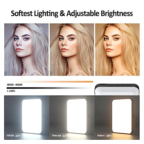 XINBAOHONG Rechargeable Selfie Light, Clip Fill Light for Phone Laptop Tablet Portable Light for Video Conference Live Streaming Zoom Call Makeup Picture (Black) - color: Black