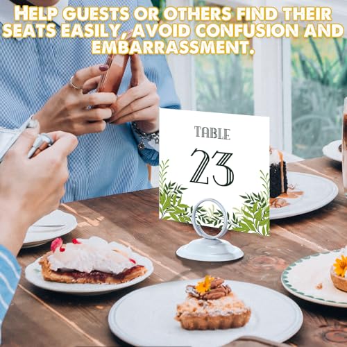 MotiMind 24 Pcs Table Number Holders-Metal Place Card Holders Table Number Stands Tabletop Sign Stands for Photos, Menu, Memo, Notes, Wedding, Restaurant, Banquet, Birthday(White) - color: White