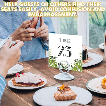 MotiMind 24 Pcs Table Number Holders-Metal Place Card Holders Table Number Stands Tabletop Sign Stands for Photos, Menu, Memo, Notes, Wedding, Restaurant, Banquet, Birthday(White) - color: White