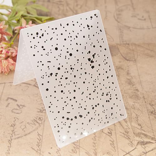 Snowflake Stars Background Pattern Plastic Embossing Folder, 3D Textured Impressions Snowfall Background Embossing Folder Template for Card Making Scrapbooking Paper Craft Album Stamps DIY Décor - color: Snowflake Stars Snowfall