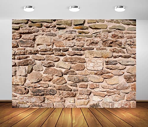 BELECO 10x8ft Fabric Vintage Brick Stone Wall Backdrop for Photography Ancient Rock Wall Textured Brick Stone Background Wallpaper Stone Wall Birthday Party Decorations Studio Booth Photo Props - size: 10x8FT