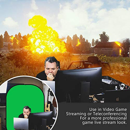 Neewer 5x7ft/1.5x2m Chromakey Foldable Backdrop with Stand 8.5ft/2.6m, 2-in-1 Reversible Green Blue Green Background Panel for Photography Studio, Live Streaming, Video Calls, Games - color: Blue+Green