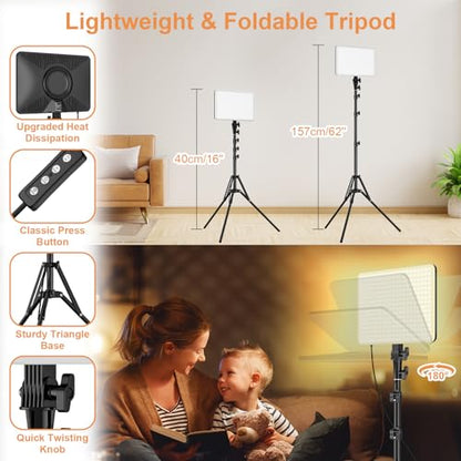 1-Pack LED Video Lighting Kit, Anautin 15W/1700Lux Photography Lighting with Tripod Stand, 2500-8500K Dimmable Streaming Light for Video Recording, Gaming, Podcast, Barber, Salon, TikTok, YouTube - size: 1-Pack, style: 15W Studio Light