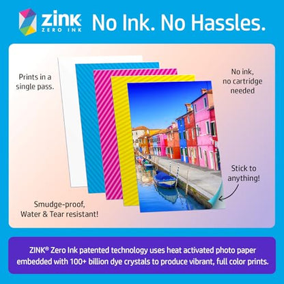HP Sprocket Portable 2x3 Inch Instant Photo Printer (Blush Pink) Print Pictures on Zink Sticky-Backed Paper From Your iOS & Android Device - color: Pink, style: Printer