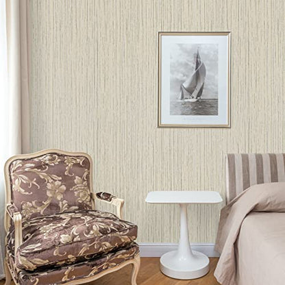VEELIKE 15.7''x354'' Ecru White Grasscloth Peel and Stick Wallpaper Textured Grasscloth Contact Paper Self Adhesive Removable White Fabric Linen Wall Paper Roll for Bedroom Bathroom Walls Furniture - color: Ecru White, size: 15.7" x 354"