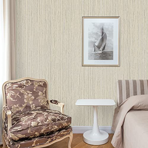 VEELIKE 15.7''x354'' Ecru White Grasscloth Peel and Stick Wallpaper Textured Grasscloth Contact Paper Self Adhesive Removable White Fabric Linen Wall Paper Roll for Bedroom Bathroom Walls Furniture - color: Ecru White, size: 15.7" x 354"