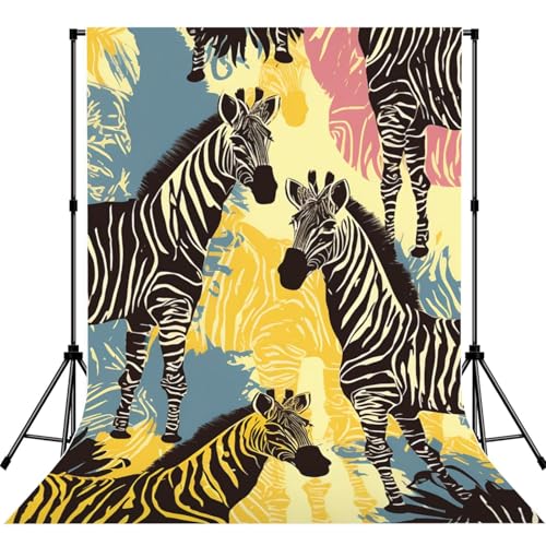 Giraffe and Zebra Backdrop Background for Photography 5x7ft Photobooth Professional Photo Backdrop Curtains Video Photography Studio Photo Backgrounds Banner Booth Background Screen Parties - color: Giraffe And Zebra