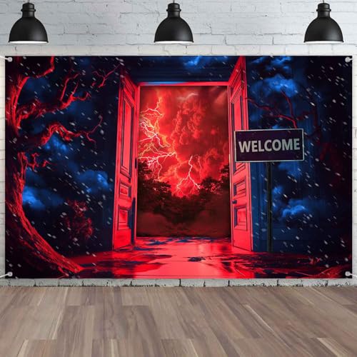 5×3ft Horror Forest Background, Reversing World Gate Backdrops, Halloween Decorations, Kids Adult Family Party Birthday Photo Shoot Studio Props TAYTK100 - size: 5x3ft