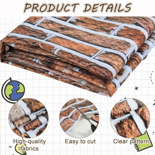 Classroom Fabric Bulletin Board 47x141inch Red Brick Texture Back to School Classroom Backdrop Decoration for Wall Door Background, DIY Craft, Bulletin Boards, Pillows, Curtains, Reusable, Easy to Cut - style: Red Brick