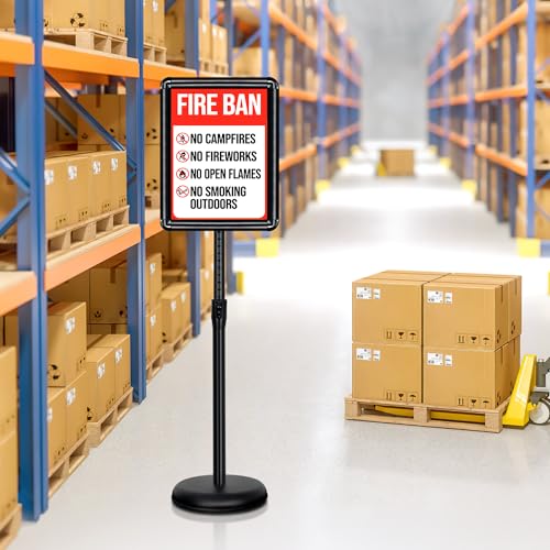 4 Packs 8.5x11 Inch Sign Stand - Adjustable Floor Standing Sign Holder, Pedestal Poster Stand for Vertical & Horizontal Display, Outdoor & Indoor Use for Business & Store Signage - Black - color: Black, size: 8.5"x11"-4Pack