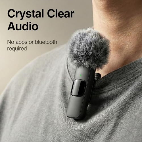Mini Mic Pro (Latest Model) - Wireless Mini Microphone for iPhone, iPad, Android - 2 Pack Lavalier Microphone for Video Recording - iPhone Mic Crystal Clear Recording with USB-C for Content Creators - style: All iPhones & Androids (USB-C + Lightning)