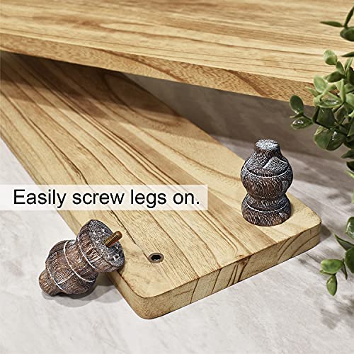 Ikee Design 2 Pcs Set Wooden Display Riser, Wood Cupcake Dessert Display Riser, Countertop Dessert Serving Stand, Cake Riser Stands - color: Oak