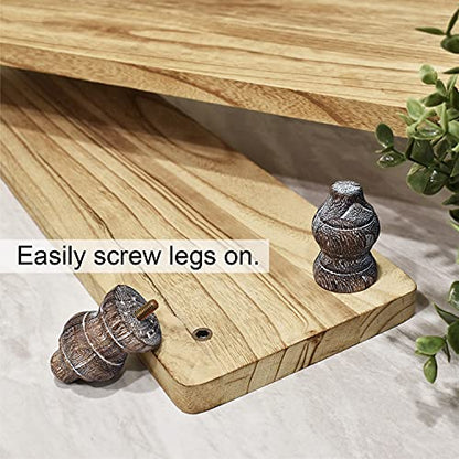 Ikee Design 2 Pcs Set Wooden Display Riser, Wood Cupcake Dessert Display Riser, Countertop Dessert Serving Stand, Cake Riser Stands - color: Oak