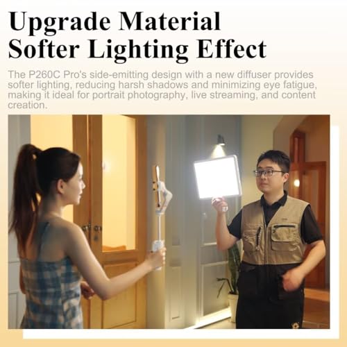 Godox P260C Pro LED Video Panel Light 45W Bi-Color 2800K- 6500K with NFC Automatic Pairing and APP Control