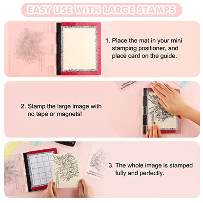 3PCS 4.75x6inch Mini Stick and Stamp Mat, Low Stcik Mat Multi-Use Low Tack Mat；for DIY Projects Paper Card Scrapbooking To Hold Project In Placeholding your stencil in place while ink blending.
