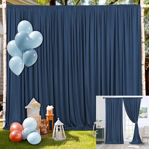 10x10 Navy Blue Backdrop Curtain for Wedding Birthday, Wrinkle-Free Polyester Fabric Navy Blue Backdrop Drapes for Baby Shower Parties Photo Photography Decoration 5ft x 10ft,2 Panels - color: Navy Blue, size: 5ft x 10ft x 2 panels