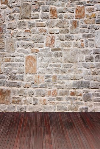 AOFOTO 3x5ft Infant Photography Studio Background Baby Photo Shoot Backdrop Old Stone Wall Hardwood Floors Toddler Child Kid Artistic Portrait Digital Video Props Scene - size: 3x5ft