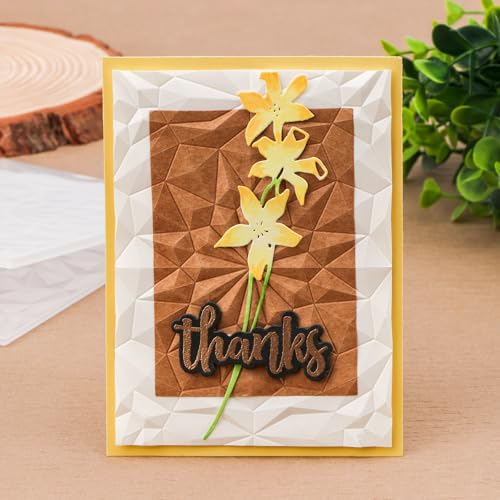 Briartw 3D Embossing Folder for Card Making Adding Textured Detail to Paper Crafting 6.3x4.5inch Clear Texture Plate Perfect for Heavyweight Cardstock (≥250gsm/92lb),Low-Poly Art Texture Template - color: Low-Poly Art