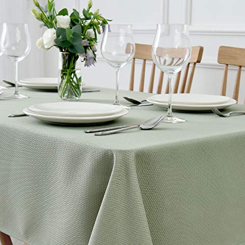 maxmill Jacquard Square Tablecloth Stain Resistant Spillproof Wrinkle Free Washable Soft Table Cloth, Decorative Fabric Table Cover for Dining Room, Indoor and Outdoor Use, 52 x 52 Inch Sage Green - color: Nova Sage Green, size: 52" x 52" (Square)