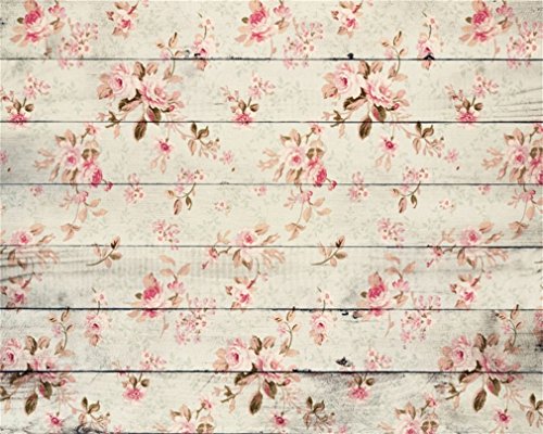 AOFOTO 10x8ft Vintage Wooden Plank with Rose Photography Background Retro Wood Board Backdrop Mum Lady Girl Kid Baby Woman Portrait Mother's Day Photo Studio Props Video Drape Wallpaper - size: 10x8ft