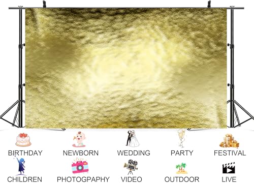 8x8ft Golden Textured Surface Backdrop Luxury Metallic Foil Scene Photo Background Tapestry for Wedding Invitation Party Luxury Event Photography Home Decorations Studio Props - size: 8X8ft