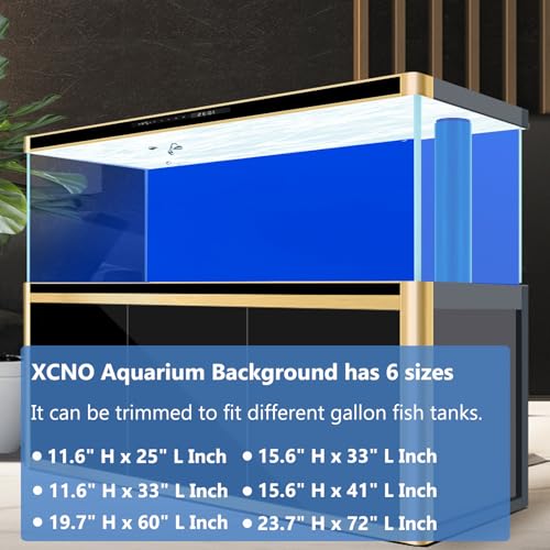 XCNO Blue Black Aquarium Background Poster Fish Tank Background Wallpaper Aquarium Backdrop Double-Sided Fish Tank Decorations Paper 20"x 60" - size: 19.7" H x 60" L
