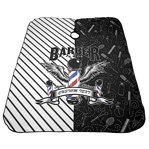 Custom Barber Cape, Personalized Haircut Salon Cape for Men - color: Barber-salon 1