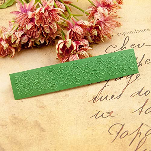 10Pcs Background Embossing Folders for Card Making, Happy Birthday Cake Flower Border Wavy Line Texture Embossing Folders for DIY Scrapbooking Paper Craft Photo Album Decorations - color: 10 Pack 5.9x1.2in