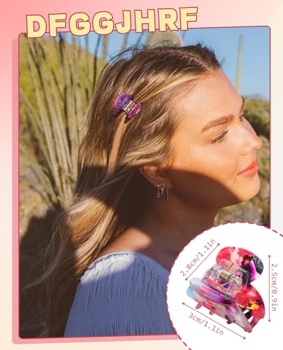 Claw Hair Clips Jaw Clamps - 12PCS Small Hair Claw Jaw Clamp for Thin Hair Styling Accessories Classic Hair Clamp for Women Girls (Flower#1) - color: Flower#1