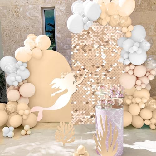 Champagne Shimmer Wall Backdrop Panels - 3ftx4ft Sequin Photo Backdrop for Birthday Glitter Wedding Mermaid Wall Disco Background Decoration - color: Champagne, size: 3ftx4ft