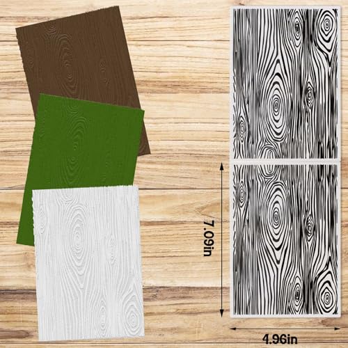 ALIBBON Wood Grain Background Plastic Embossing Folders for Card Making, Wooden Stripes Background Embossing Folders for DIY Scrapbooking, Tree Bark Folders for Paper Craft Photo Album Decorations - color: Wood Grain