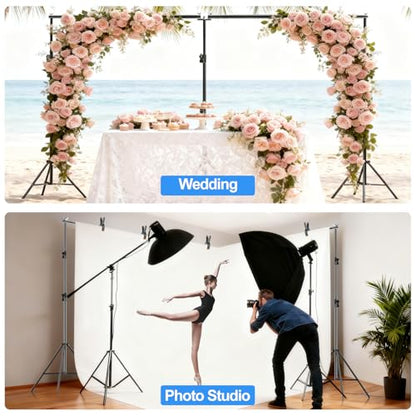 FUDESY 10x20ft Backdrop Stand Heavy Duty Adjustable Photography Background Support System with Angle Rotatable Connector, Spring Clamps, Sandbags, Ring Clips, Carry Bag for Photo Video Studio, Wedding