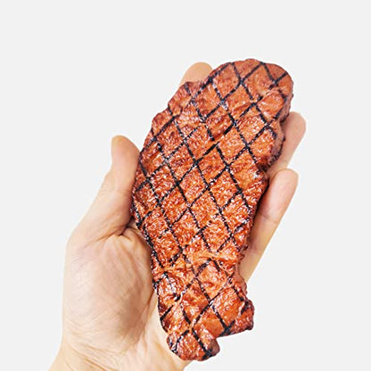 2Pcs Simulated Food Steak Artificial Lifelike Steak Fake Cooked Roast Beef Meat Model for Home Kitchen Cabinet Desk Shops Party Decor Sample Display Photography Props - size: free size