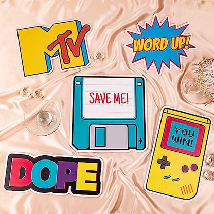 (90's Pack) Elevate Your Photo Booth Experience with Our Durable & Waterproof Pack of Signs-Perfect for Weddings, Birthdays, and Photo Booth Businesses - PVC Foamboard Photo Props - color: 90's Pack