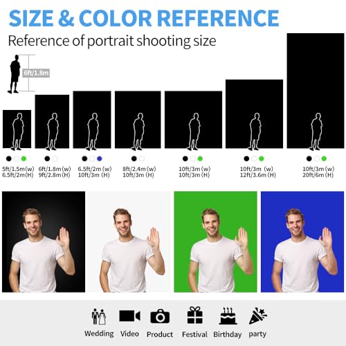 HEMMOTOP Green Screen Backdrop, 10 x 20 ft Chromakey Greenscreen Background, Large Seamless Green Backdrop Background Cloth, for Photography, Zoom, Live Streaming (Backdrop only) - color: Green, size: 10x20ft