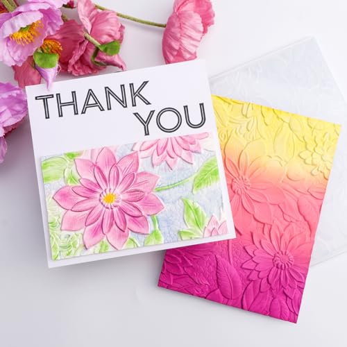 Briartw 3D Embossing Folder for Card Making Adding Textured Detail to Paper Crafting 6.3x4.5inch Clear Texture Plate Perfect for Heavyweight Cardstock (≥250gsm/92lb),Blooming Flowers Texture Template - color: Blooming Flowers