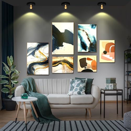 Wireless Spotlight Battery Operated, LED Picture Light, Accent Spot Light for Indoor Plant Tree, Puck Lights with Remote and Timer, Stick Display Uplighting for Painting Dartboard Wall Decor Art Photo - color: Black+Gold