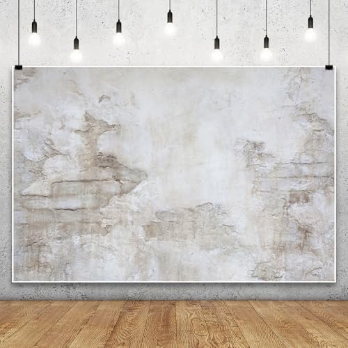 Laeacco Rustic Rock Wall Backdrop 10x6.5ft Shabby Lime Wall Photography Backdrop Grunge Brick Wall Realistic Wall Photo Studio Rough Stone Wall Child Adults Baby Photo Portraits Video Props - size: 10x6.5ft