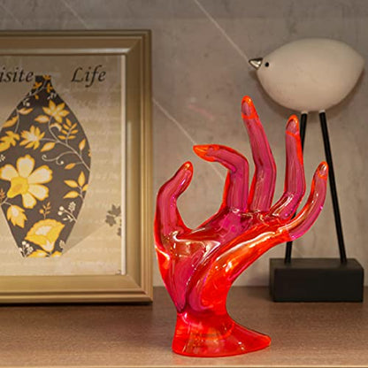 HOMEGOAL Hand Jewelry Holder, Bracelet Ring Watch Jewelry Display Holder Stand, Mannequin Hand, Polyresin, 7 Inch (Rose Red) - color: Rose Red