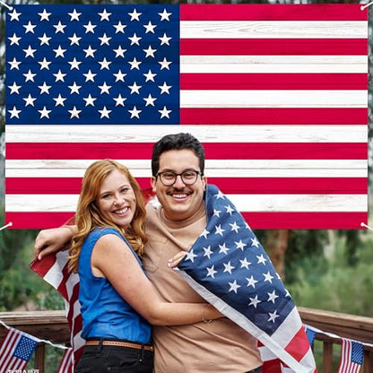 American Flag Backdrop 10x6 FT 4Th of July Independence Day Patriotic Photo Backdrops Rustic Brown Wooden Board Background Large Floor Wall Photo Booth Party Banner Anniversary Supplies - color: Red 3, size: 10x6 FT