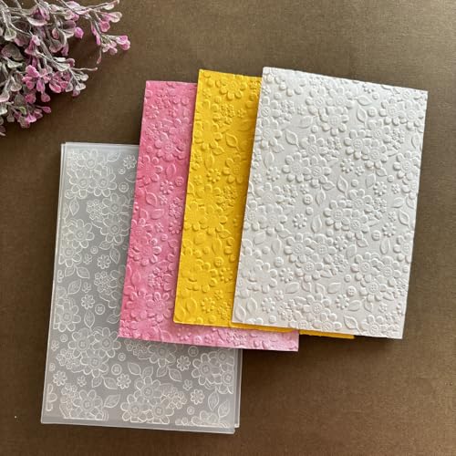 3D Textured Leaves Flowers Embossing Folders for Card Making, Embossing Folders for DIY Scrapbooking, Template Paper Card Embossing Stencil for Photo Album Card Paper Craft Decoration - color: 4
