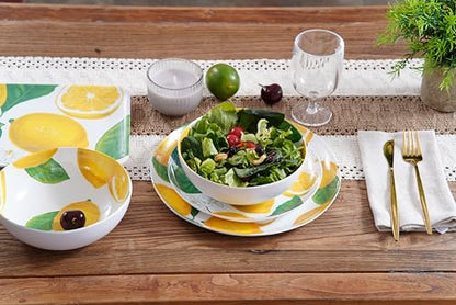 Abode Homewares by TarHong Lemon Fresh Cereal Bowl, 7" x 2.4", 34-Oz., Pure Melamine, Indoor/Outdoor, Set of 6 - size: Cereal Bowl